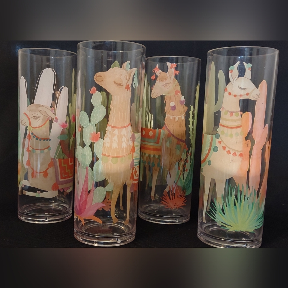 CUTE Llamas and Cactus Skinny Tumbler Set